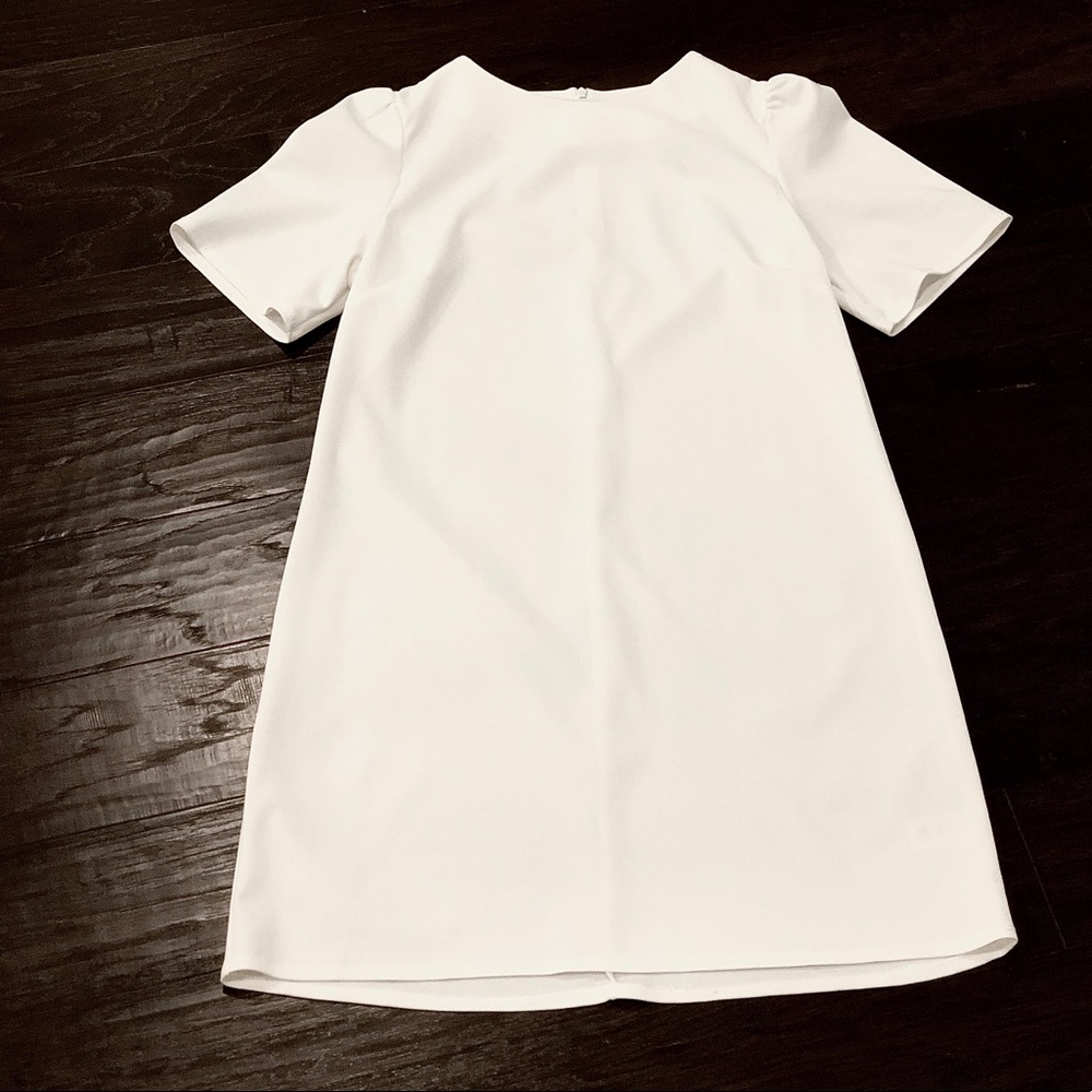 NWOT! White Puff Sleeve Shift Dress